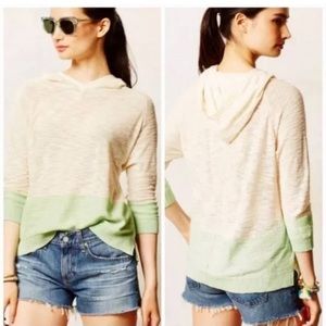 Sparrow Anthropologie cream and mint green hoodie